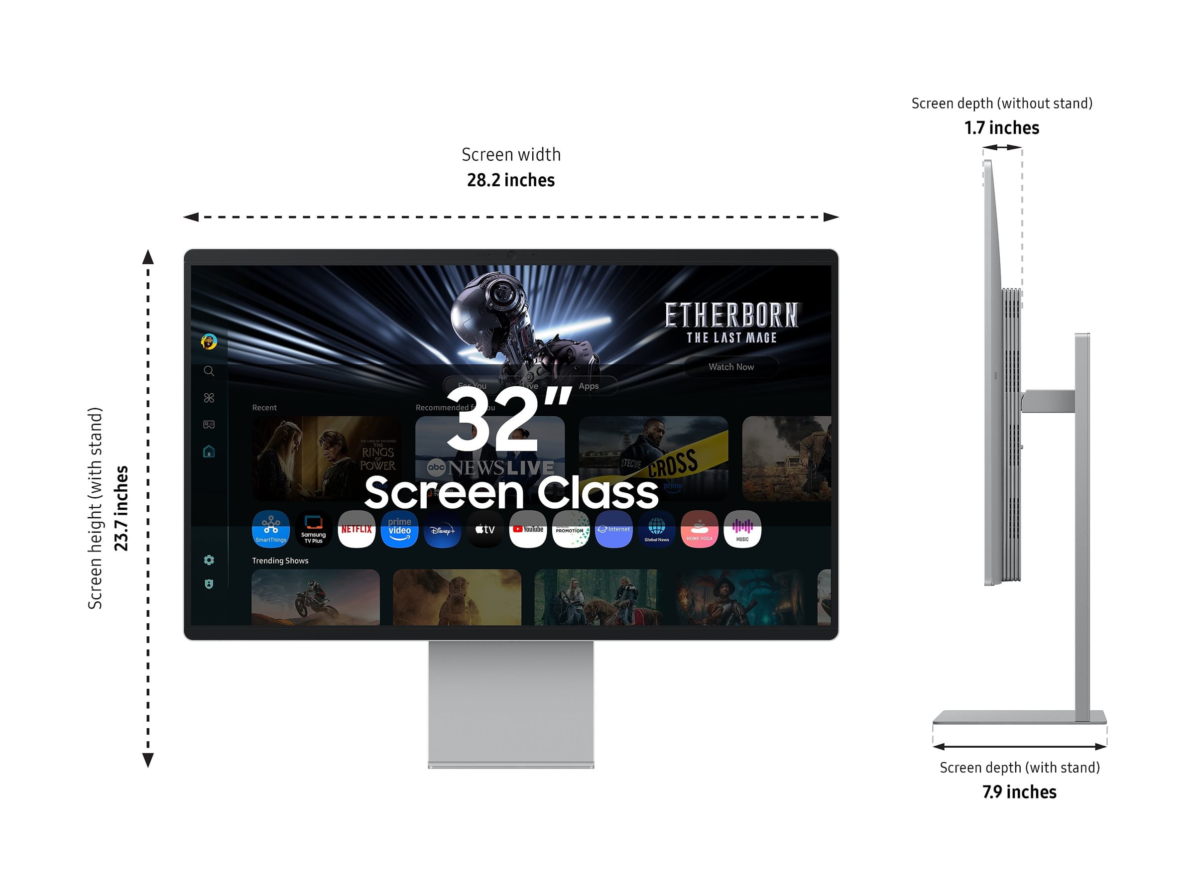 Samsung 32-in Smart Monitor M9 M90SF 4K OLED Samsung Vision AI - Black - LS32FM902SNXZA