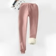 thumbnail image 4 of Women's Fashion Solid Color Sports Loose Thickened Thick Fleece Warm Pants for Winter Wear and Cozy Comfort,Pink,S, 4 of 4