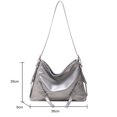 thumbnail image 3 of Bolso bandolera de cuero PU Moda Bolso de hombro simple Regalo de cumpleaños para niña (Plata) Likrtyny Para Estrenar, 3 of 9