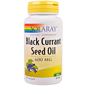 Solaray, Black Currant Seed Oil, 600 mg, 90 Softgels (Pack of