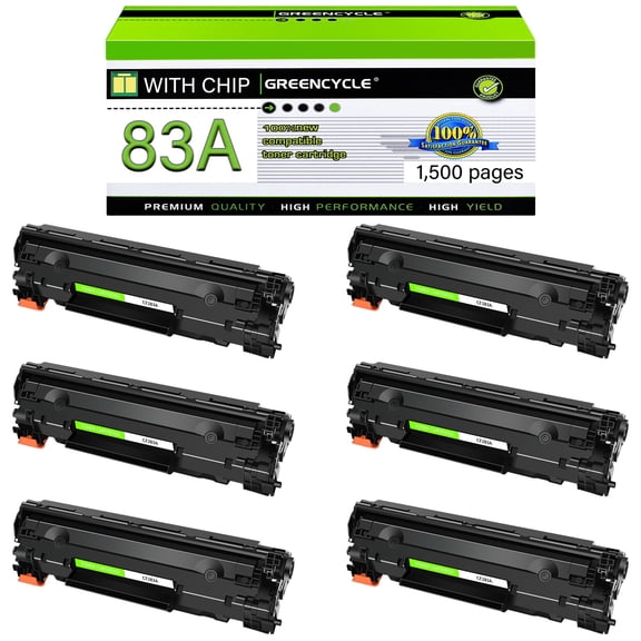 GREENCYCLE 6 Pack Compatible Black Toner Cartridge Replacement for 83A CF283A Use with Laserjet Pro MFP M201dw M225dw M127fw M125nw M127fn Printer