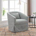 thumbnail image 3 of Swivel Armchair, Single Sofa Chair with 360 Degree Rotating Base, 300Lbs Load Ergonomics Accent Sofa Upholstered Arm Chair, 3 of 8