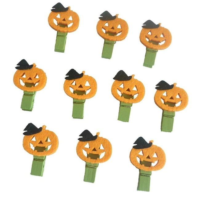 10stk. Pinzas Decorativas Multifunción Soportes de Clips de fotografía Soportes de Imágenes Clips de , de , Thmen de Halloween Yuyangstore Clip de madera de la calabaza de Halloween