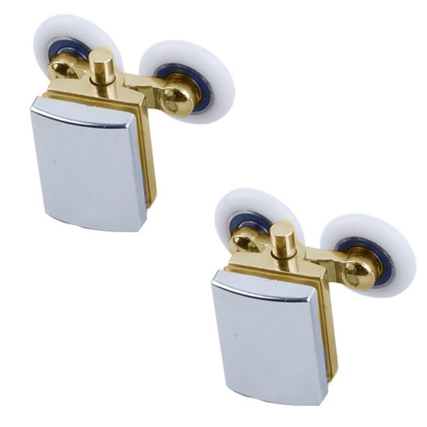 Eigraketly Puerta de ducha con polea de cobre, de vidrio deslizante, rodillo de cobre, rueda doble colgante, accesorios de baño, 2 uds. Herramientas y ferretería G60 Eigraketly WJ3928-01B