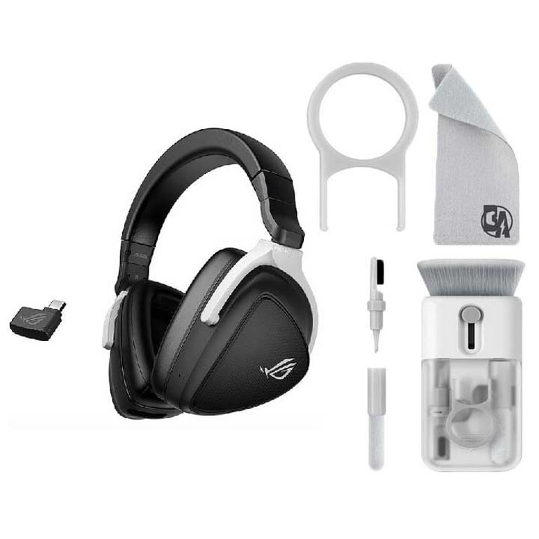 ASUS ROG Delta S Wireless Over-the-Ear Headphones with AI Noise Cancelation  Black With Cleaning kit Bolt Axtion Bundle Used 
