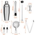 thumbnail image 2 of Ensemble de Cocktail 750ml, Ensemble de Cocktail en Acier Inoxydable 8 Pcs Shaker, Mixeur, Accessoires de Barman Professionnel, 2 of 5