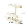 thumbnail image 5 of Coward Jewelry Holder Stand,2 Tier Necklace Bracelet Organizer with Tray,Jewelry Displays for Selling Bangles Scrunchie Hair ties Watches and Chains,Beige Velvet., 5 of 7