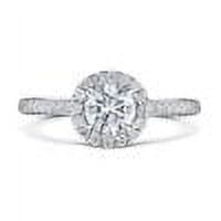 1.8 Carat Round Cut Moissanite Engagement Ring - Bridal Ring - Halo Ring - Engagement Ring - 18k White Gold Over Silver