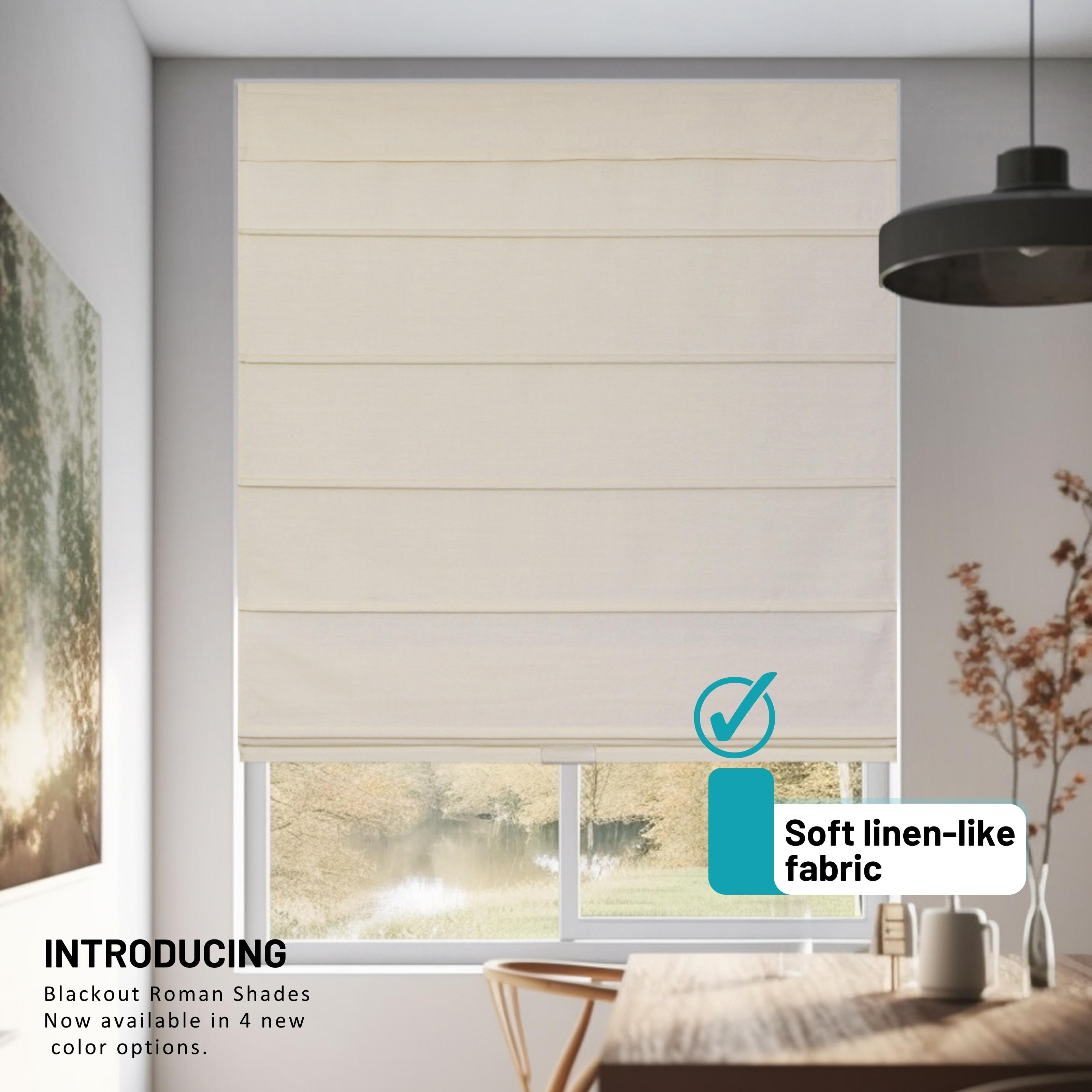 Chicology Cordless Roman Shades, Off White (Blackout), 36"W X 64"H