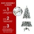 thumbnail image 6 of Tcbosik 5ft Pre-Lit Flocked Christmas Tree with 150 Warm White Incandescent Lights & 407 Branch Tips, Artificial Xmas Tree with Metal Stand for Home Office Decoration, Green & White, 6 of 8