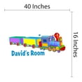 thumbnail image 4 of Personalized Name Girly Wall Decal Colourful Cartoon Train Going in Speed Custom Name Bedroom Wall Decal for boys and girls Train Themed Kids Room Décor - Size: 40 In x 16 In, 4 of 5