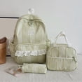 thumbnail image 2 of Lightweight Large Capacity 3-Piece Backpack Set with Lunch Bag & Pencil Pouch, Striped Lace Design Rucksack for School Travel Daily Outdoor Use, 2 of 2
