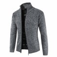thumbnail image 4 of asdoklhq Womens Clearance Coats Plus Size Men's Stand Collar Cardigan Zipper Sweater Long Sleeve Knit Jacket, 4 of 5