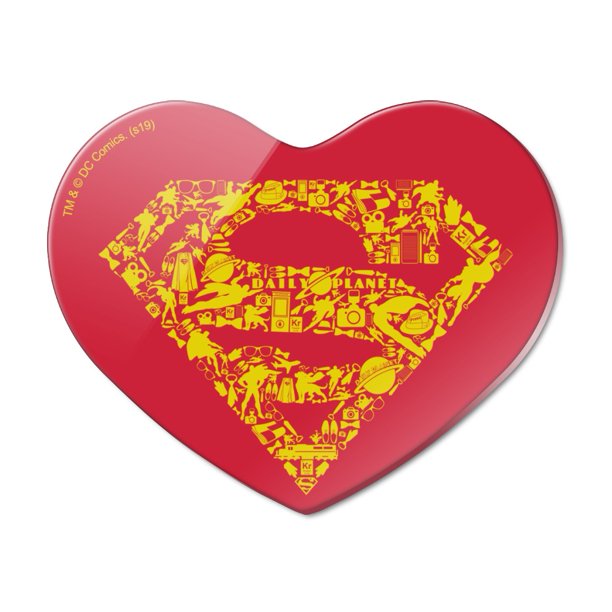 Superman Superman Icons Logo Heart Acrylic Fridge Refrigerator Magnet Walmart Com