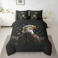 thumbnail image 2 of Castle Fairy Animal Eagle Twin Bedding Sets 7-Piece for Kids Teens,Abstract Vintage US Flag Bedding Comforter Set Microfiber,Retro Stripes Stars Print Breathable Sheet Sets,Breathable Home Decor, 2 of 8