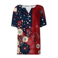 thumbnail image 4 of HOMBOM Womens Basic T Shirts Summer Fourth of July Graphic Tee Independence Day Butterfly V Neck Short Sleeve Tops for Ladies, 4 of 9