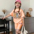 thumbnail image 5 of CCRFTGI 250th Anniversary Summer Outfits for Kids Girls 10-12 Two Piece Outfits Patriotic Freedom 250th anniversary Tee Top and Shorts July 4th Celebration Activewear Orange 12-13 Years, 5 of 5