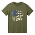thumbnail image 3 of FASHOFT 250th Anniversary USA Shirt Mens American Flag Graphic Tees Patriotic 4th of July Shirts Independence Day Summer Tops Army Green L, 3 of 5