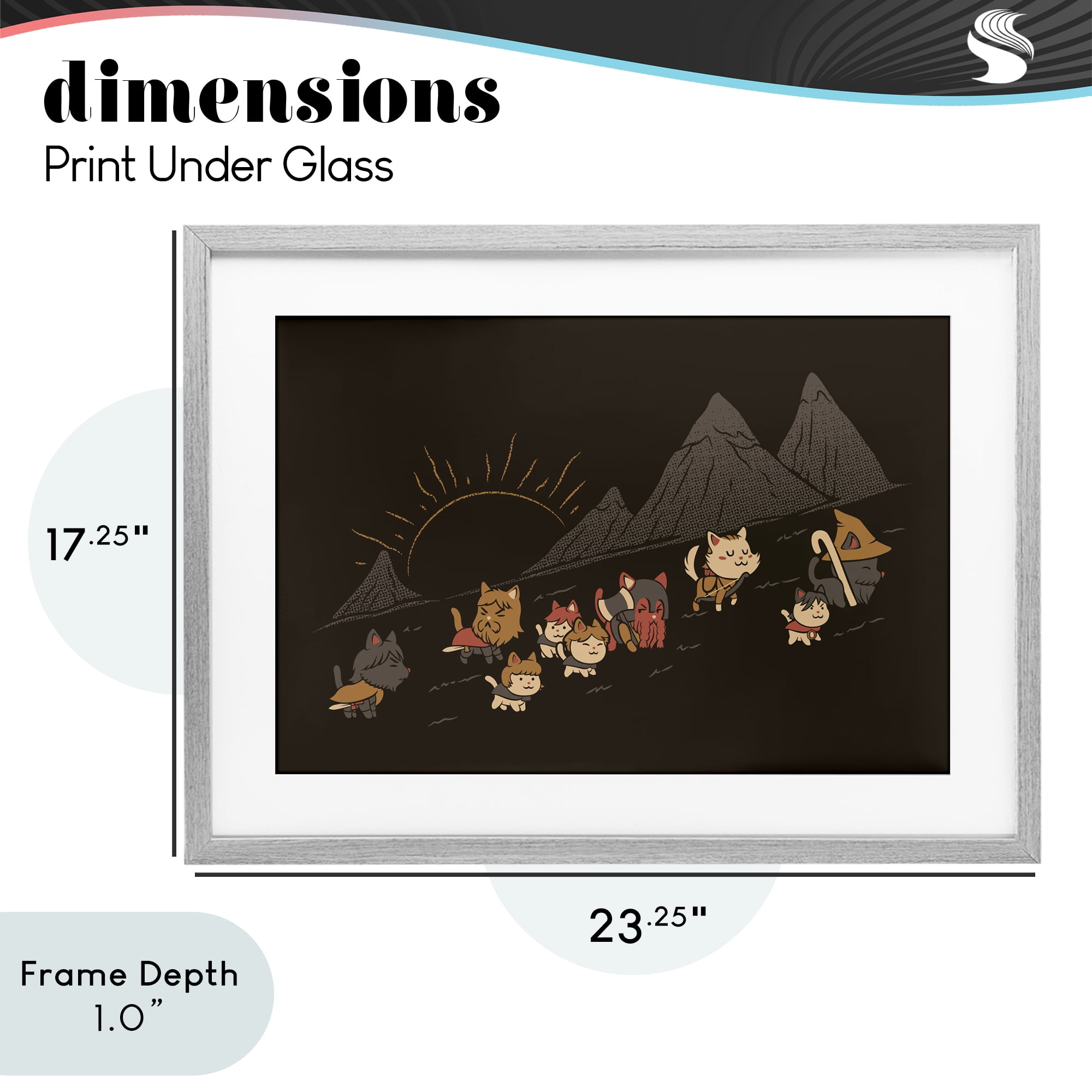 Stupell Industries Iconic Furrowship Of Ring Cats Gray Framed Print Under Glass, design by Tobe Fonseca