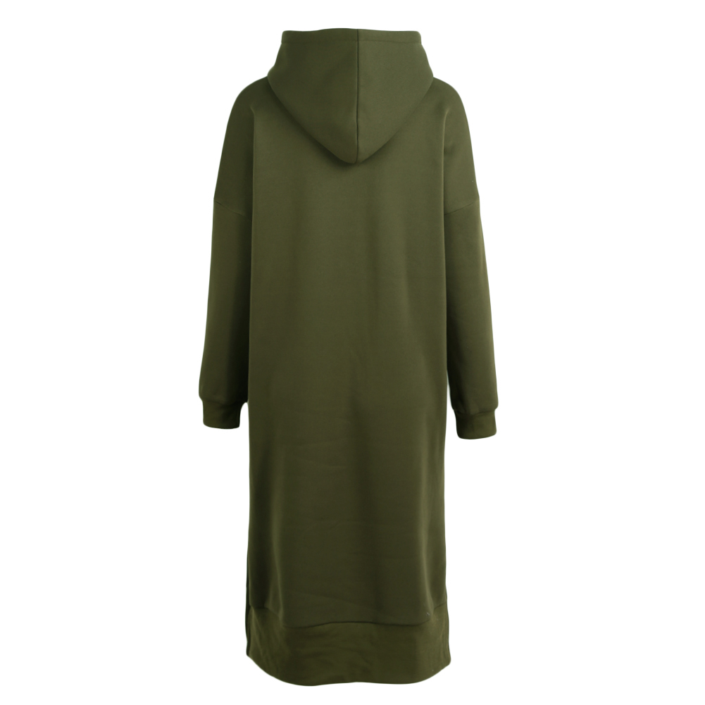 New Loose Long Sweatshirt Hooded Dress Solid Long Sleeve