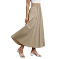 thumbnail image 2 of Gfyviroh Womens Long Skirt with Pockets High Waist Button Detail Elegant Skirt Plus Size Flowy Flare A-Line Casual Skirt, 2 of 7
