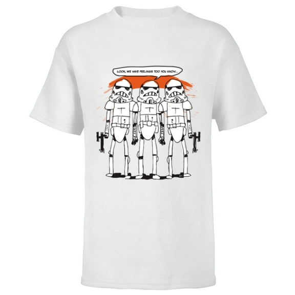 Star Wars Stormtroopers Have Feelings Too - Short Sleeve T-Shirt for Kids - Customized-White