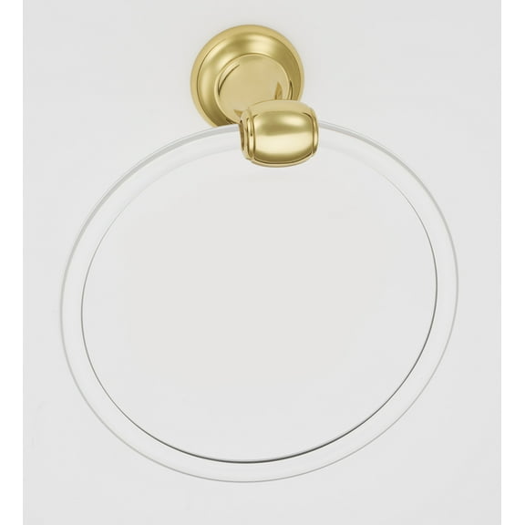 Alno A7340 Royale Acrylic 6" Diameter Towel Ring - Brass