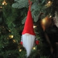 thumbnail image 3 of Northlight Tiny Striped Santa Gnome with Plush Hat Christmas Ornament - 6" - Gray and Red, 3 of 4