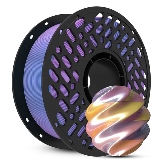 CaiLab PLA Silk Quad Color 3D Printer Filament, 4-Color Gradient, 1.75mm, 1KG (2.2 lb) Spool,Purple Crush