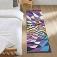 thumbnail image 3 of Yayeee Runner Rug for Bedroom 2'x6' Machine Washable Hallway Non Slip Mat, Purple Wavy Plaid, 3 of 8
