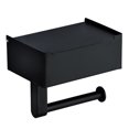 thumbnail image 1 of Toallero de papel Soporte de papel higiénico de acero inoxidable negro con dispensador de toallitas, soporte para teléfono móvil para baño con estante de almacenamiento de toallitas para mantener tus iKayaa  Toallero de papel, 1 of 7