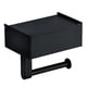 thumbnail image 1 of Toallero de papel Soporte de papel higiénico de acero inoxidable negro con dispensador de toallitas, soporte para teléfono móvil para baño con estante de almacenamiento de toallitas para mantener tus iKayaa  Toallero de papel, 1 of 7