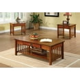 thumbnail image 2 of Furniture of America Lucca Mission 3-Piece Coffee Table Set, Antique Oak, 2 of 6