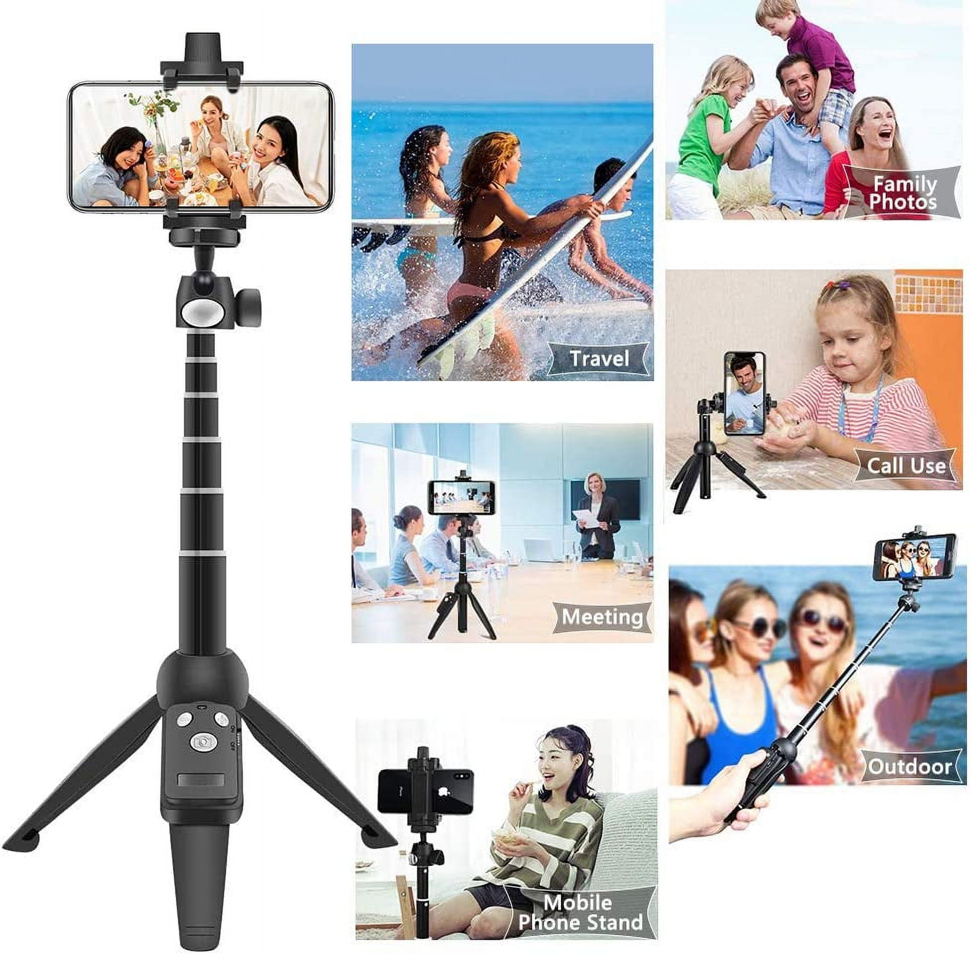 Wireless Tripod Selfie Stick for iPhone SE (2022) - Monopod Remote Shutter  Built-in Self-Portrait Extendable B2X for iPhone SE (2022) (3rd Generation)  