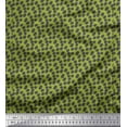 thumbnail image 1 of Soimoi Green Poly Georgette Fabric Brush Stroke & Dots Abstract Printed Fabric 1 Yard 52 Inch Wide, 1 of 3