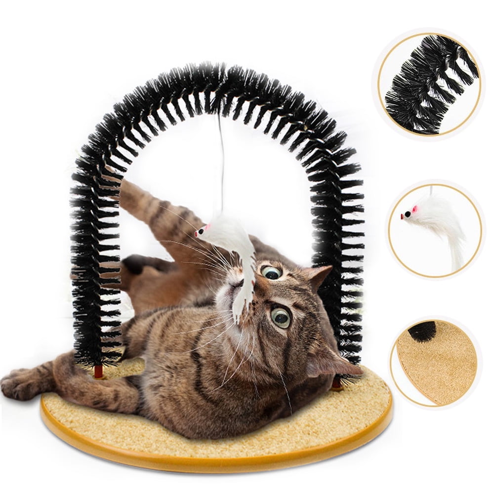 Cat Scratcher Pad & Groom Play Center w/grooming brush~mouse~catnip~bell NIB 