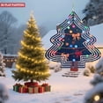 thumbnail image 4 of Stylish Metal Hanging Christmas Tree Wind Spinner - Colorful Zigzag Design with Bows for Festive Yard & Garden Decor, 4 of 7