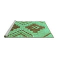 thumbnail image 2 of Ahgly Company Machine Washable Indoor Rectangle Abstract Turquoise Blue Modern Area Rugs, 2' x 5', 2 of 4
