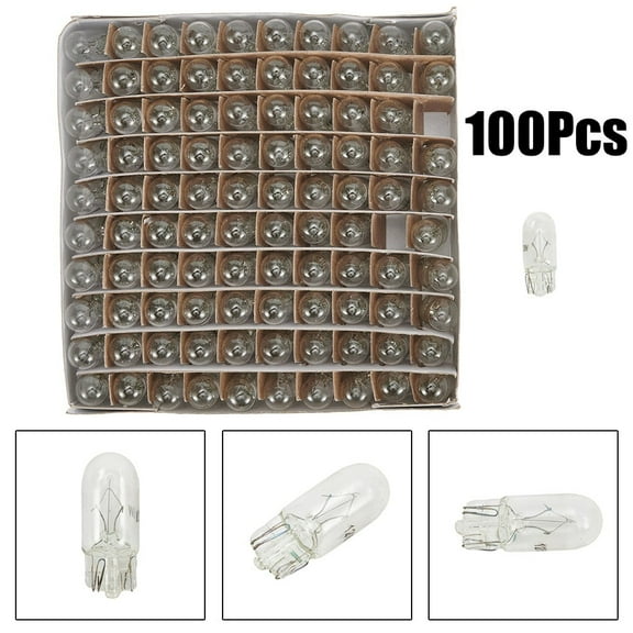 CENL 100PCS 194 T10 Clear Wedge Incandescent Instrument Panel Light Bulbs