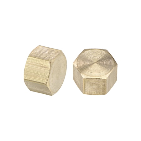 1/4-Inch Brass Cap 10 pcs PT1/4 Female Pipe Fitting Hex Compression Stop Valve Connector