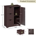 thumbnail image 2 of ZENY Bathroom Storage Cabinet with 3 Drawers and 1 Adjustable Shelf , Entryway Home Decor Furniture Towels Storage Organizer Unit, Brown, 2 of 8
