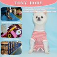 thumbnail image 6 of TONY HOBY Pet Dog Pajamas Stripes 4 Legged Dog Pjs Jumpsuit Soft Cotton Dog Clothes for Female Dog Pink, S, 6 of 10