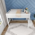 thumbnail image 4 of Max & Lily Solid Wood Full Size High Loft Bed with Ladder on End and Desk for Kids, White, 4 of 7