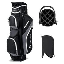 Golf Cart Bag, 14 Way Organizer Divider Golf Club Bag with 9 Pockets, Cooler Bag, Rain Cover, Adjustable & Detachable Dual Shoulder Straps, Lightweight Cart Golf Bag for Men & Women