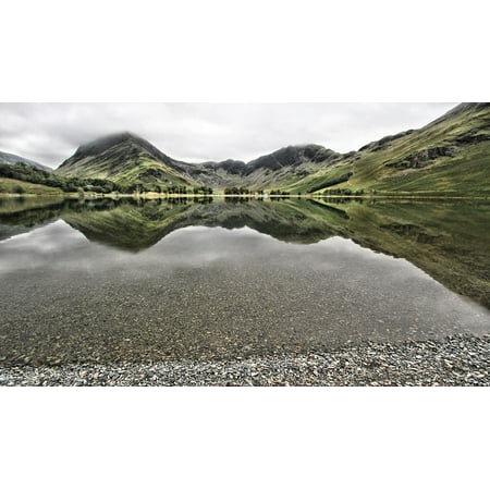 Canvas Print Lake England Water Buttermere Countryside Cumbria Stretched Canvas 10 x (Best Countryside In England)