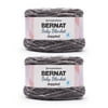 Bernat Baby Blanket Dappled Charcoal Yarn - 2 Pack of 300g/10.5oz - Polyester - 6 Super Bulky - 220 Yards - Knitting/Crochet
