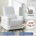 thumbnail image 2 of Trustyue Power Glider Swivel Rocker Recliner , Fabric White-Gray Chair for Living Room with USB and Type-C Ports, 2 of 7