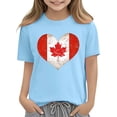 thumbnail image 4 of ITSAME T-Shirt for Boys Girls, Round Neck Heart Print Short Sleeve Kids Casual Fashion Loose Pullover Blue Size 7T, 4 of 6