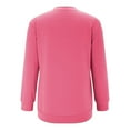 thumbnail image 5 of Women Sweatshirts Sawvnm Women's Fashion Pullover Round-Neck Long Sleeve Solid Blouses Sweater Tops for Women Hot Pink M, 5 of 5