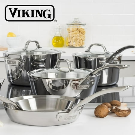3-Ply Non Stick Frying Pan, 8 Inch Stainless Steel Cookware, Silver